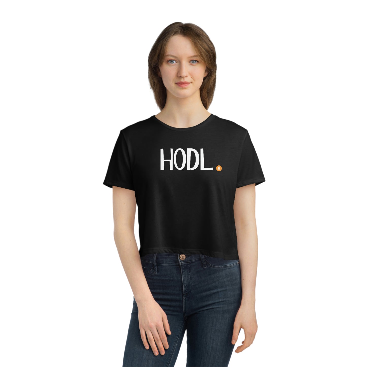 Hold On for Dear Life Women's Flowy Crop T-Shirt