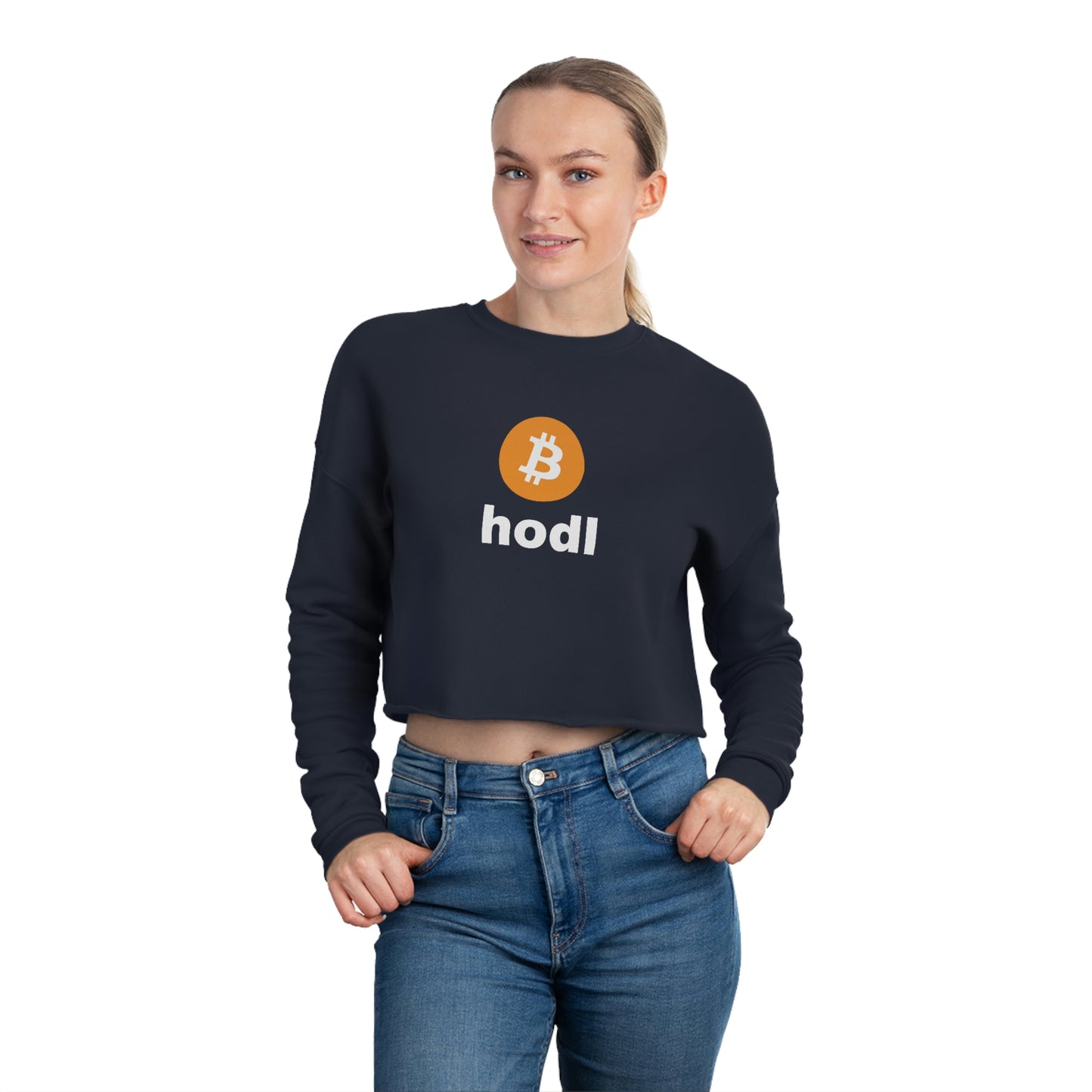 Time to Hodl On Women's Crop Sweatshirt