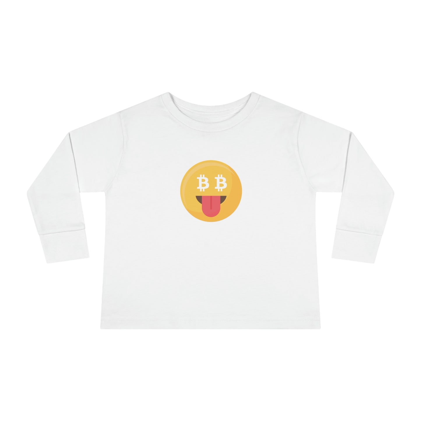 Bitcoin Smiley Face Toddler Long Sleeve Tee