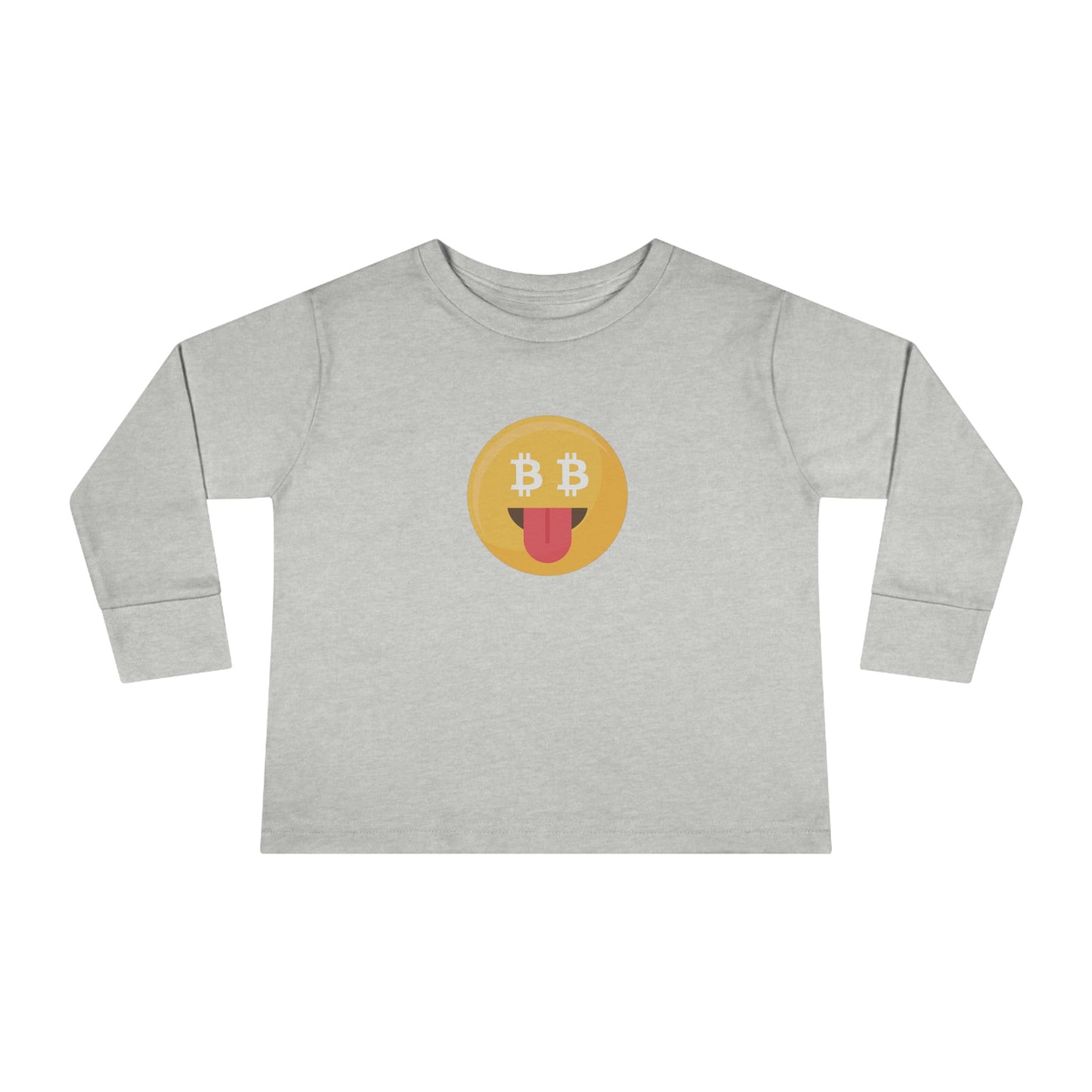Bitcoin Smiley Face Toddler Long Sleeve Tee