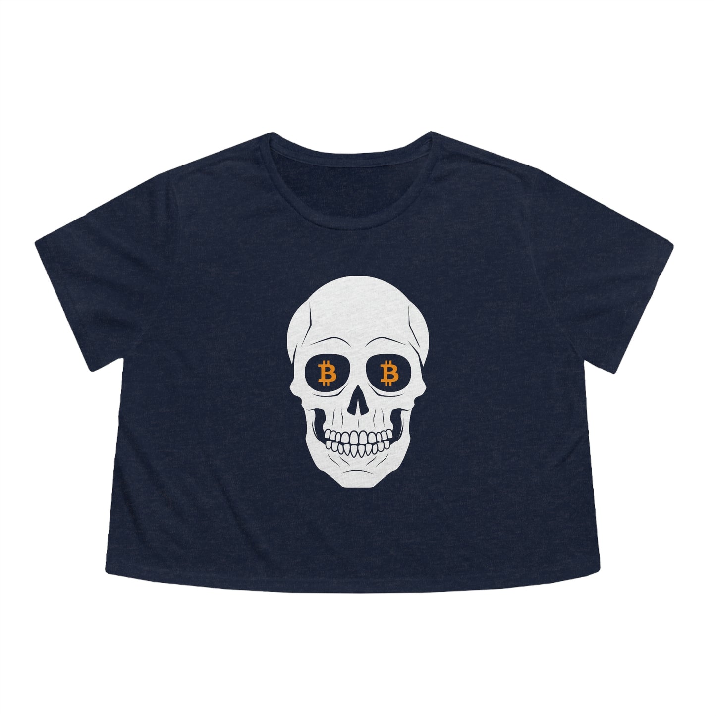 Skulls & Coins Women's Flowy Crop T-Shirt