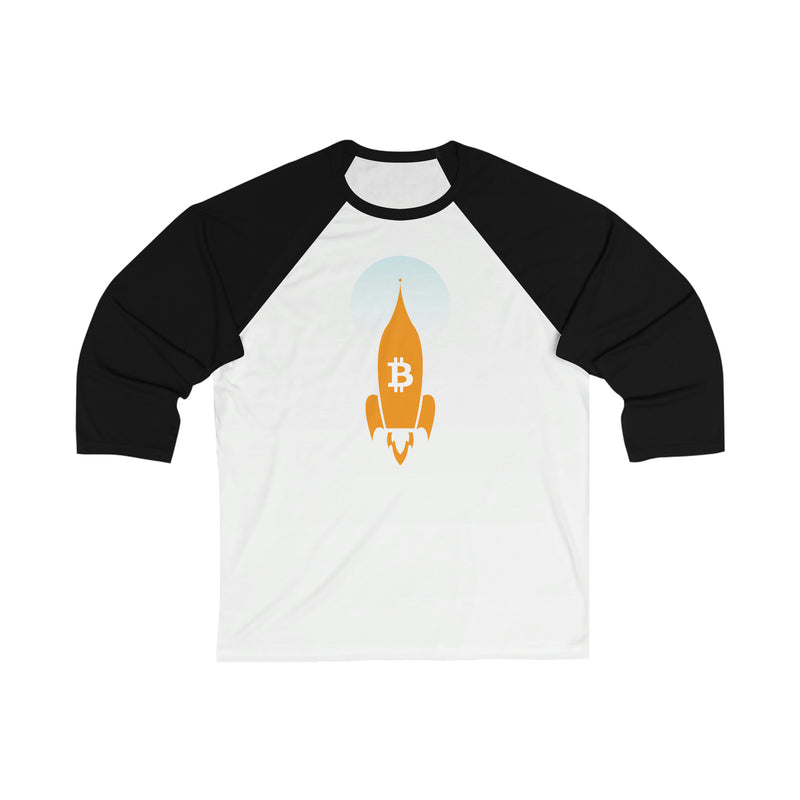 Bitcoin Blast-Off Unisex Baseball T-Shirt