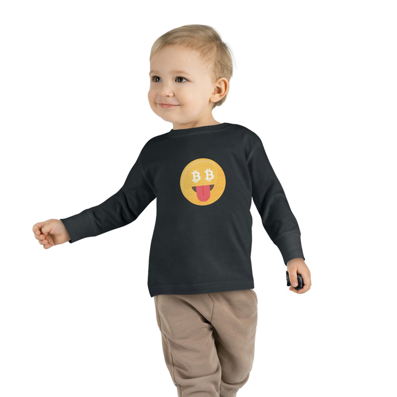 Bitcoin Smiley Face Toddler Long Sleeve Tee