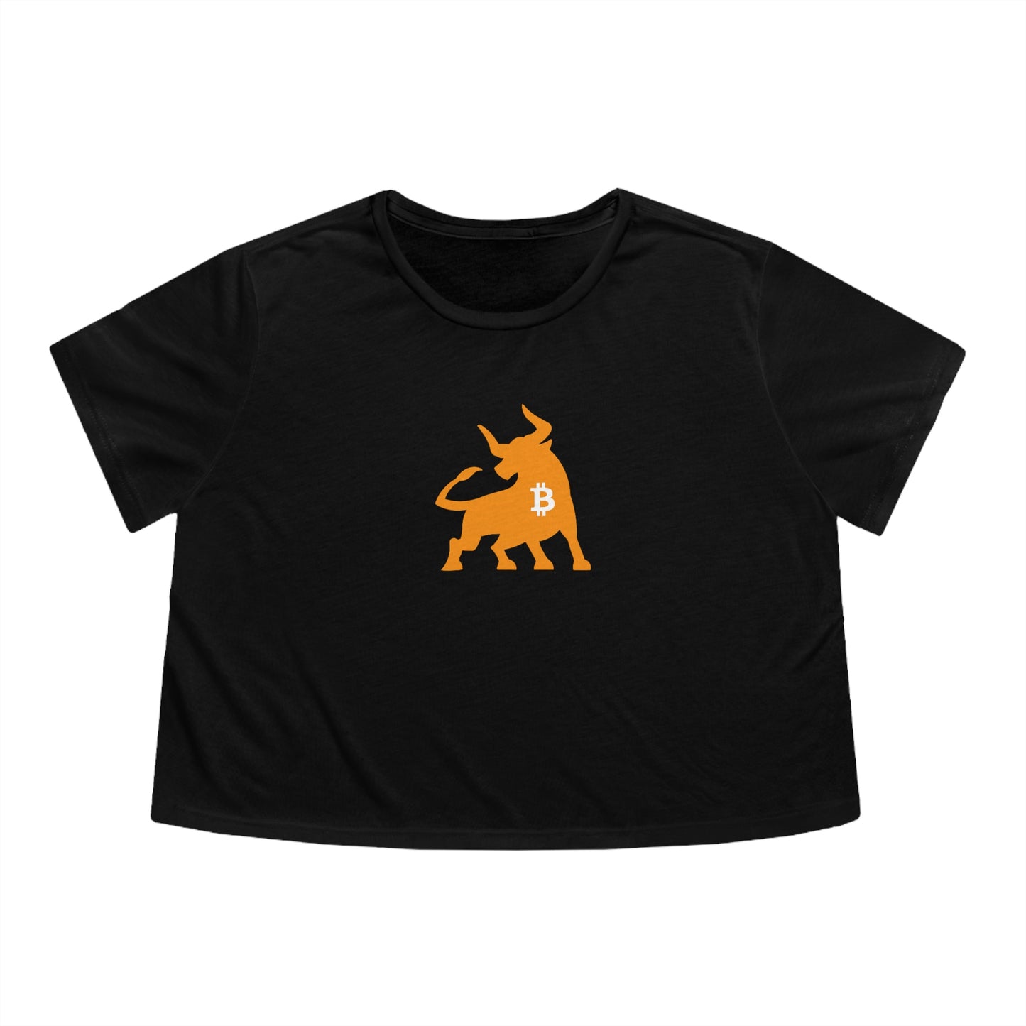 Bitcoin Bull Women's Flowy Crop T-Shirt