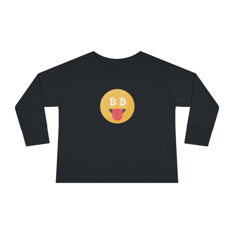 Bitcoin Smiley Face Toddler Long Sleeve Tee