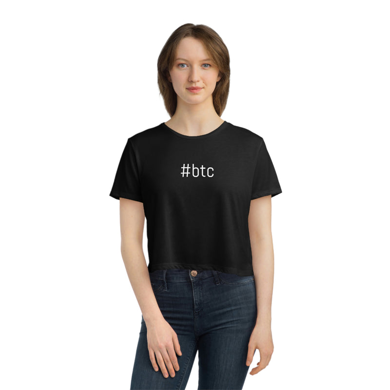 #btc Women's Flowy Crop T-Shirt