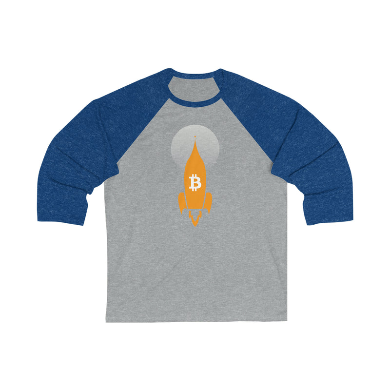 Bitcoin Blast-Off Unisex Baseball T-Shirt