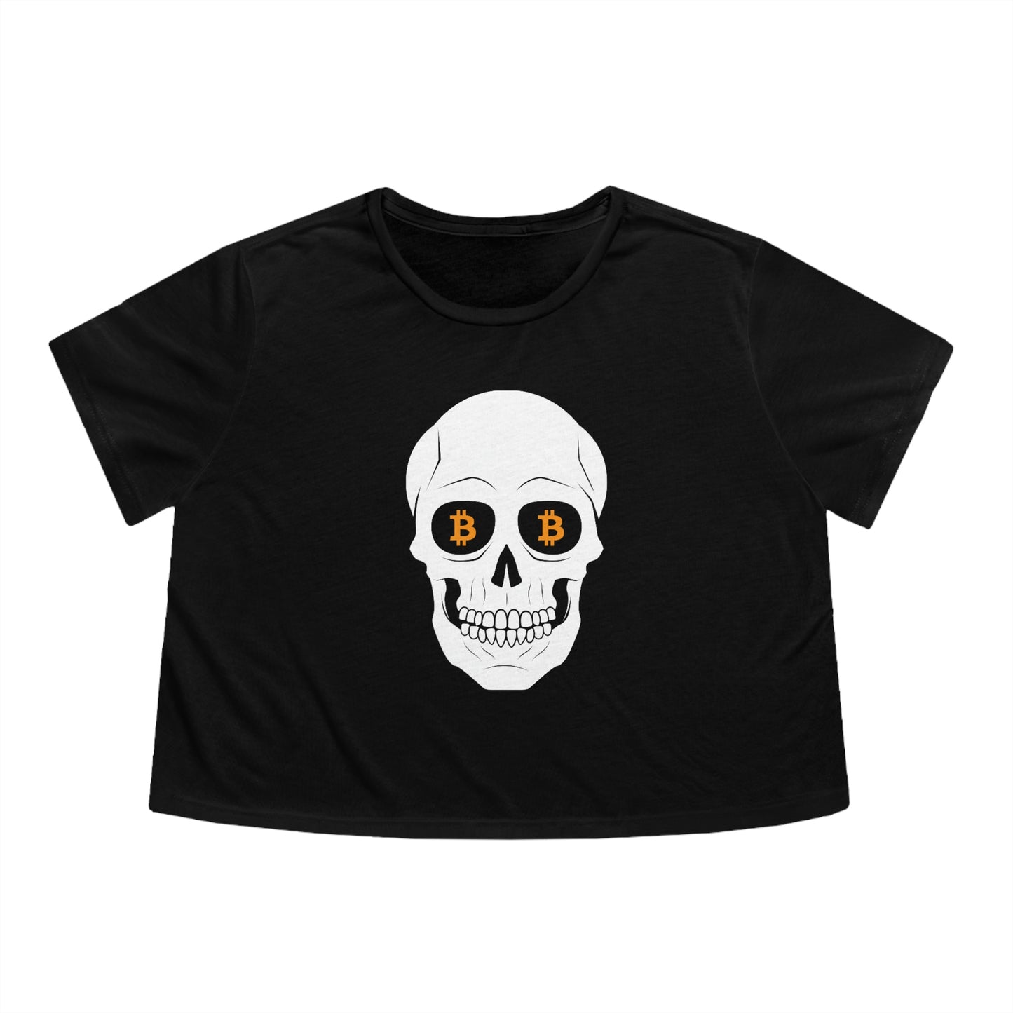 Skulls & Coins Women's Flowy Crop T-Shirt