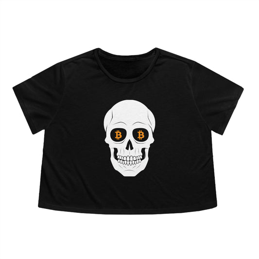 Skulls & Coins Women's Flowy Crop T-Shirt