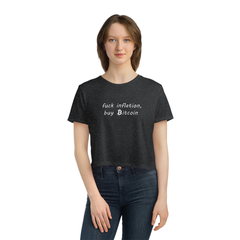 Inflation Sucks Women's Flowy Crop T-Shirt