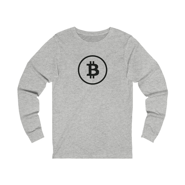 Black Bitcoin Logo Unisex Long Sleeve Tee