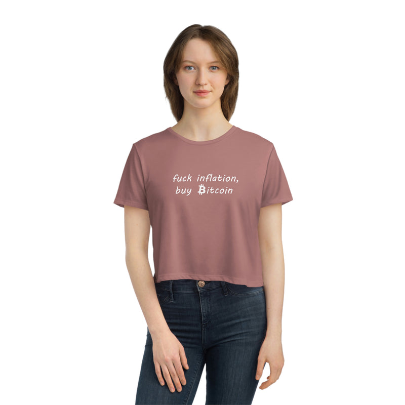 Inflation Sucks Women's Flowy Crop T-Shirt