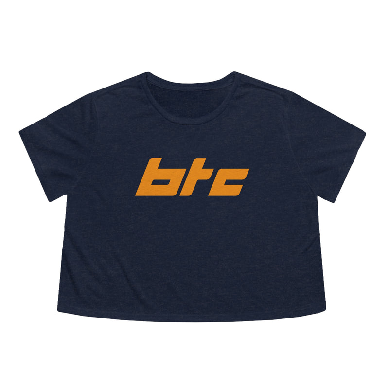 Bitcoin Block Women's Flowy Crop T-Shirt