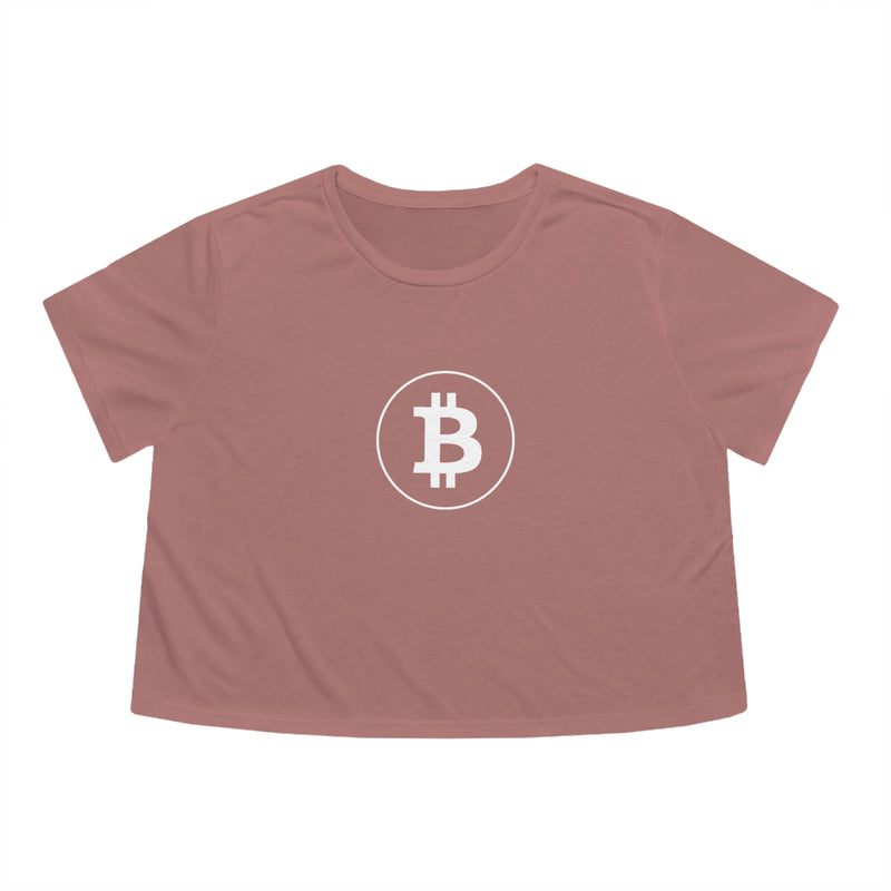 Bitcoin Believer Women's Flowy Crop T-Shirt