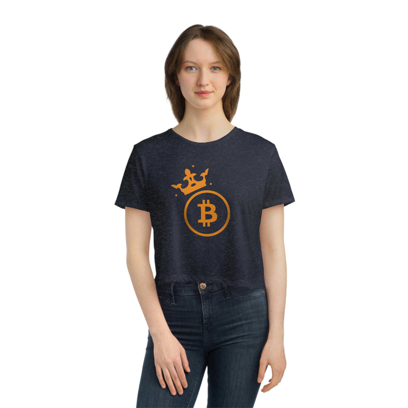 Royal Crypto Women's Flowy Crop T-Shirt