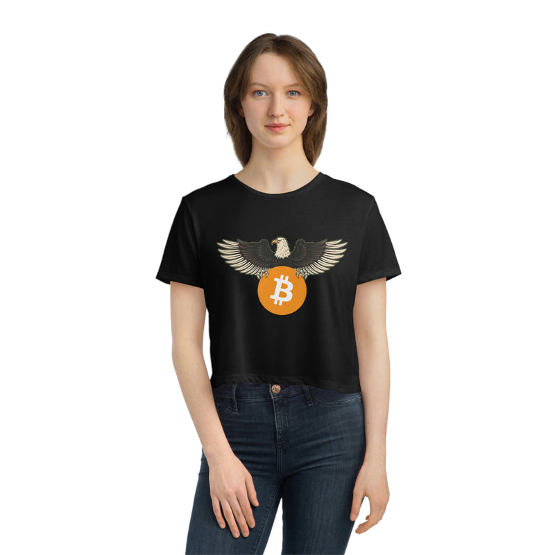 Financial Freedom Eagle Women's Flowy Crop T-Shirt