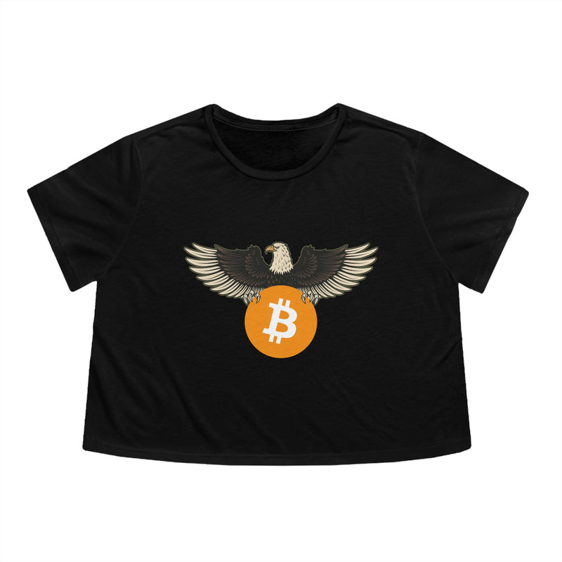 Financial Freedom Eagle Women's Flowy Crop T-Shirt