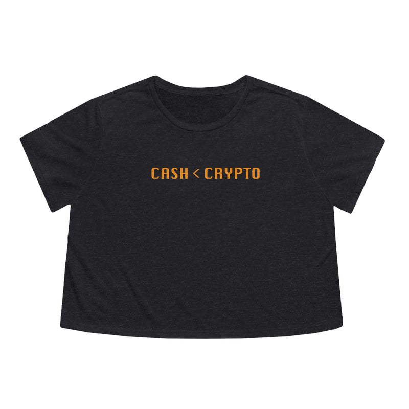 Cash < Crypto Women's Flowy Crop T-shirt