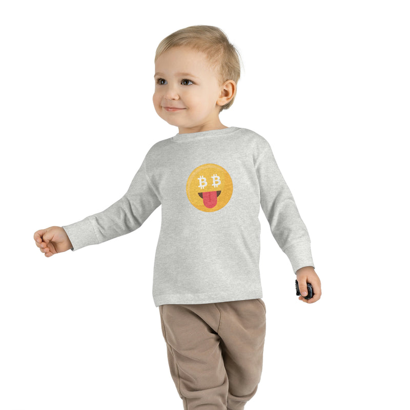 Bitcoin Smiley Face Toddler Long Sleeve Tee