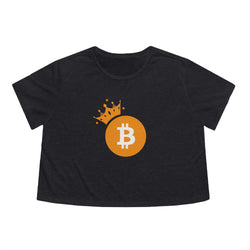 Royal Bitcoin Women's Flowy Crop T-Shirt