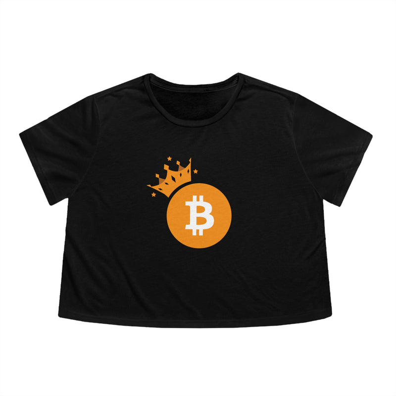 Royal Bitcoin Women's Flowy Crop T-Shirt