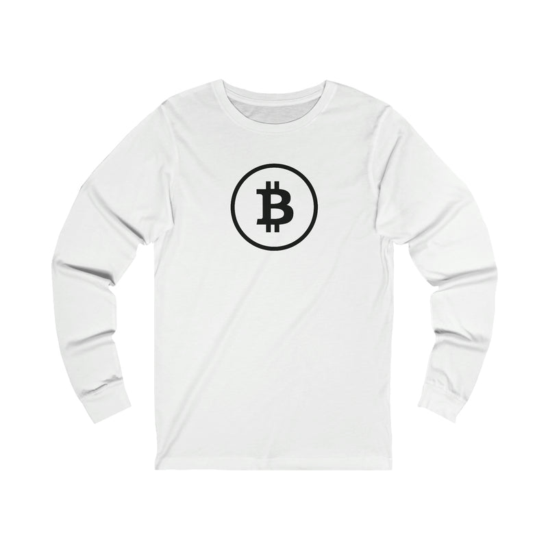 Black Bitcoin Logo Unisex Long Sleeve Tee