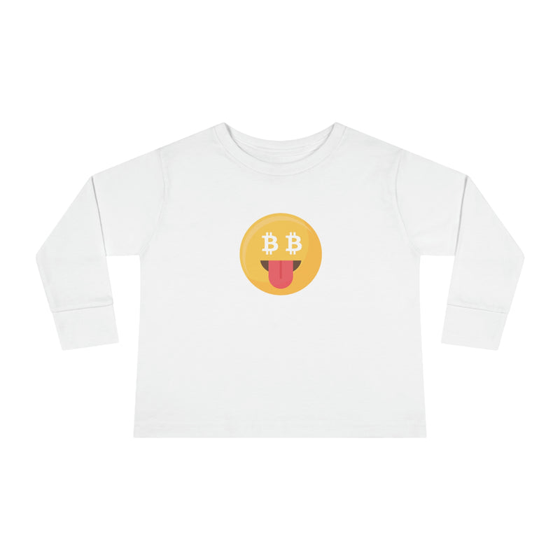 Bitcoin Smiley Face Toddler Long Sleeve Tee