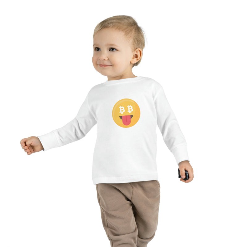 Bitcoin Smiley Face Toddler Long Sleeve Tee