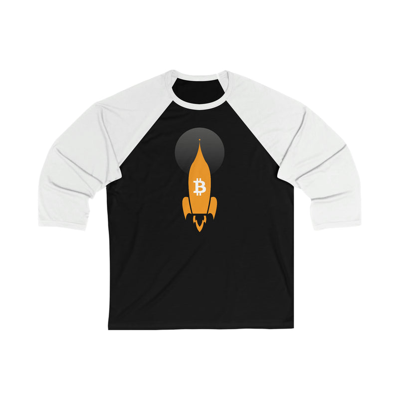 Bitcoin Blast-Off Unisex Baseball T-Shirt